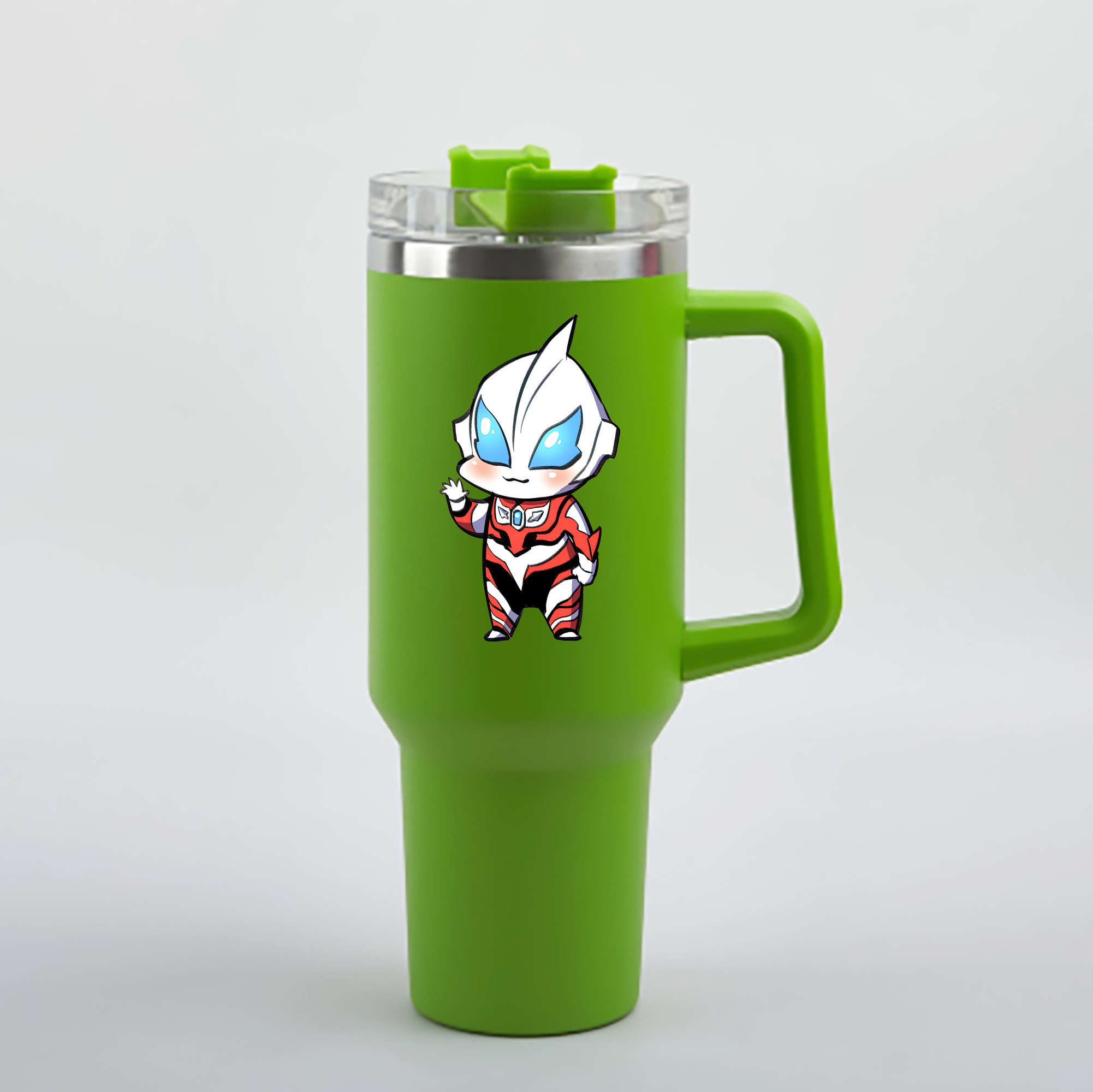 （画像用） ウルトラマン Ultraman 1200mL車用タンブラー - クリスタルステッカー（プラスチックストロー付き）